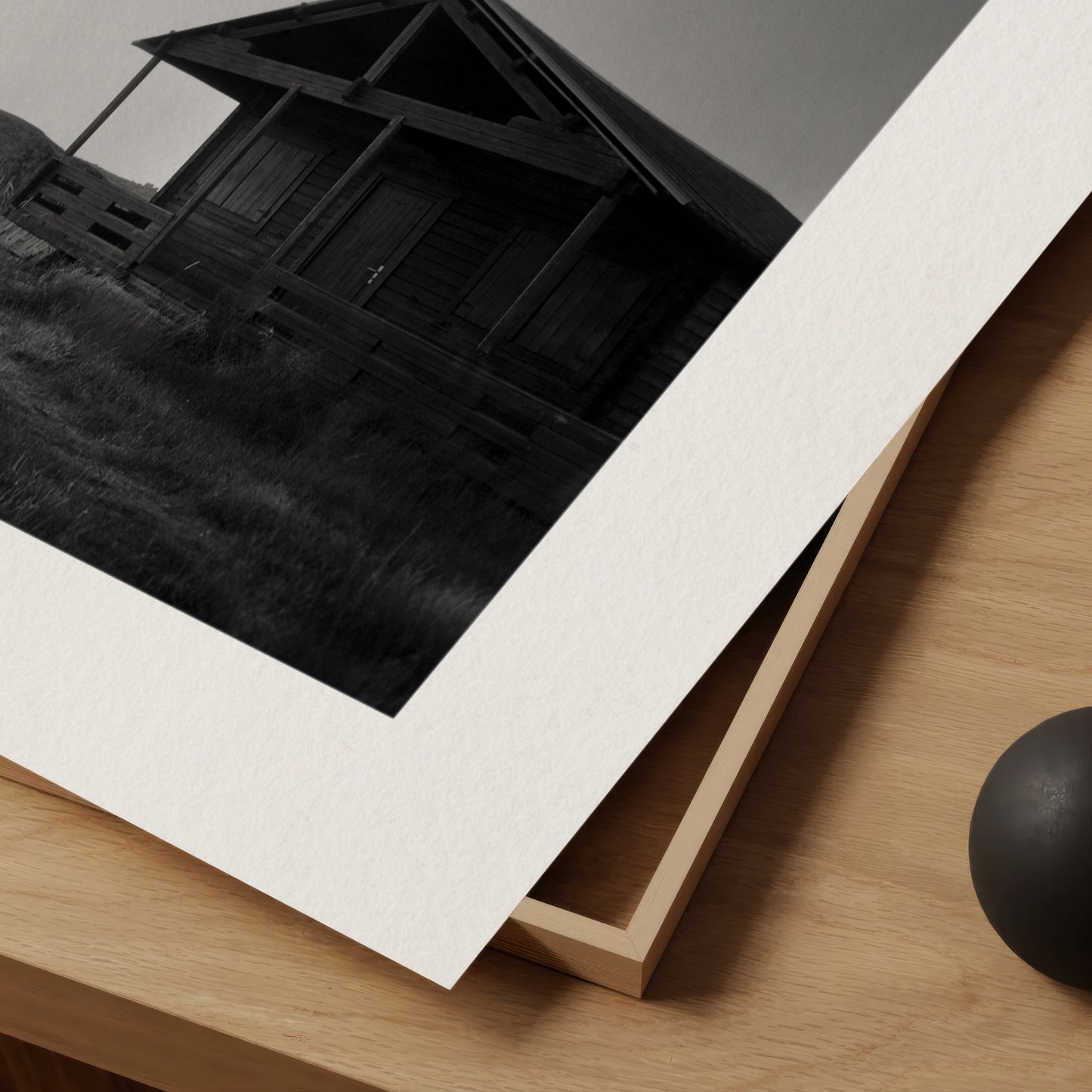 Cabin in the woods - Serene Black & White Print on Fine Art Paper