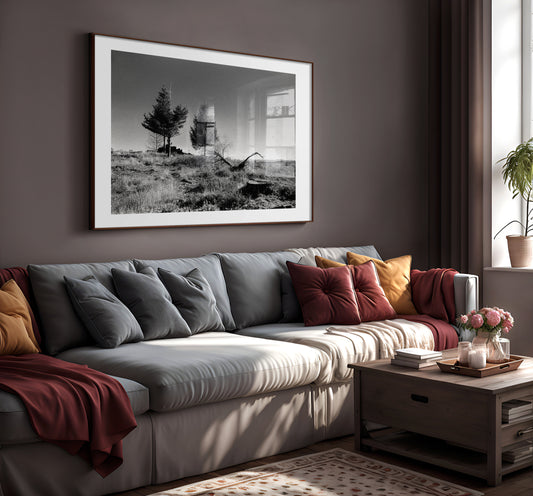 7 Stages of a Tree I - Serene Landscape Monochrome Print on Archival Fine Art Paper