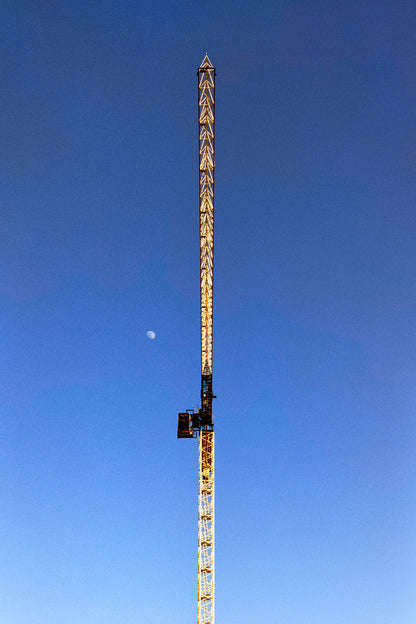 Moon Crane - Minimalist Urban Landscape | Premium Print on Fine Art Paper